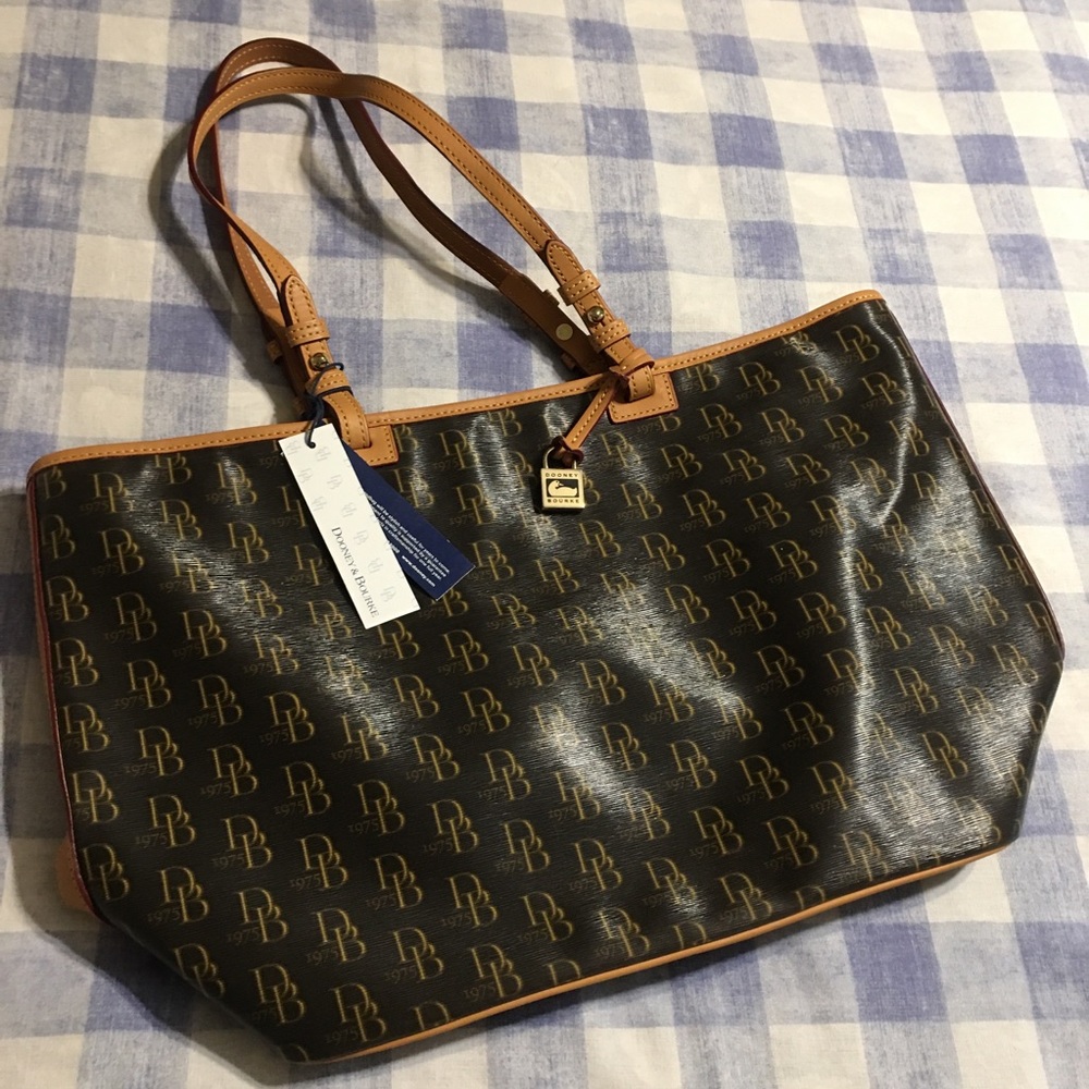 LN Dooney and Bourke Coated Canvas Leather Tote